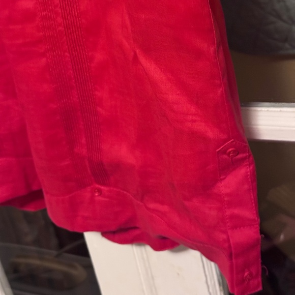 Red Linen Button Down Shirt Dress by “Mojito Lady” in Sz. XL EUC - Picture 6 of 7